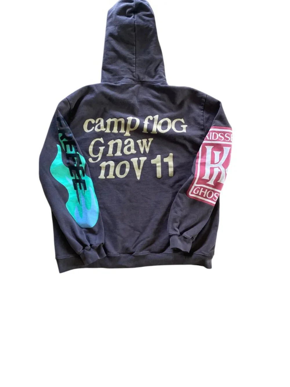 Camp Flog Gnaw Sweatshirt Men XXL Lucky Me I See Ghosts Kid Cudi Nov 11 Kanye - Picture 4 of 7